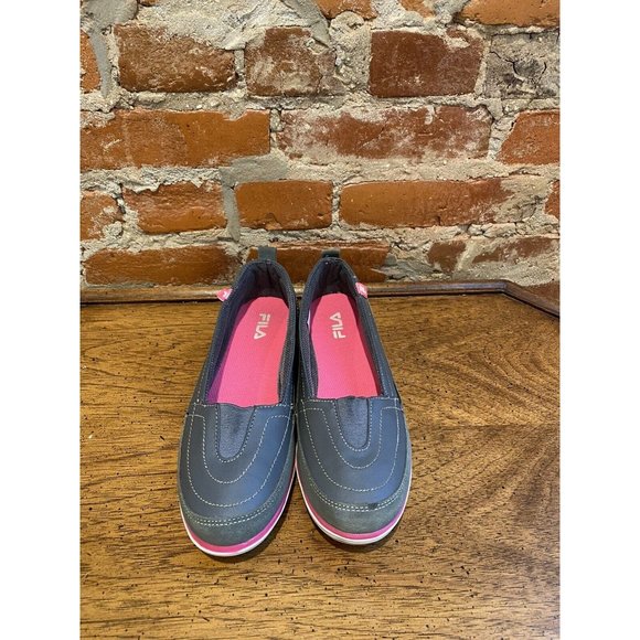 Used FILA shoes NORTHAMPTON Synthetic Elastic Gore Grey Slip-on women's size 10 - Picture 4 of 5